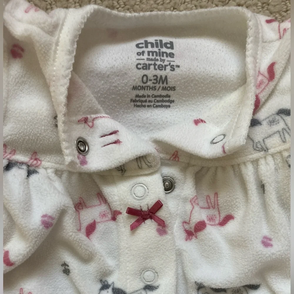 Baby girl 0-3 footed pajamas fleece bundle